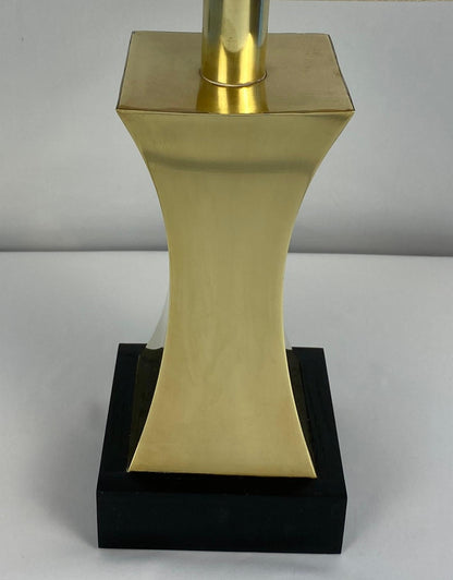 Pair of 20th Century Brass Table Lamps Maria Pergay Style with Custom Shades — detail 9