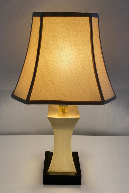 Pair of 20th Century Brass Table Lamps Maria Pergay Style with Custom Shades — detail 2