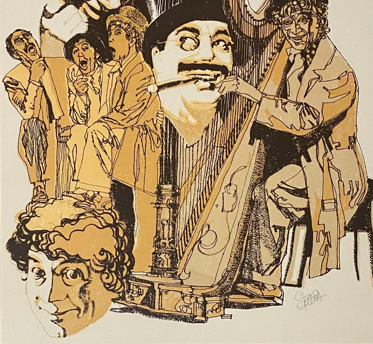 Groucho Marx and the Marx Brothers Framed Print Signed — detail 5