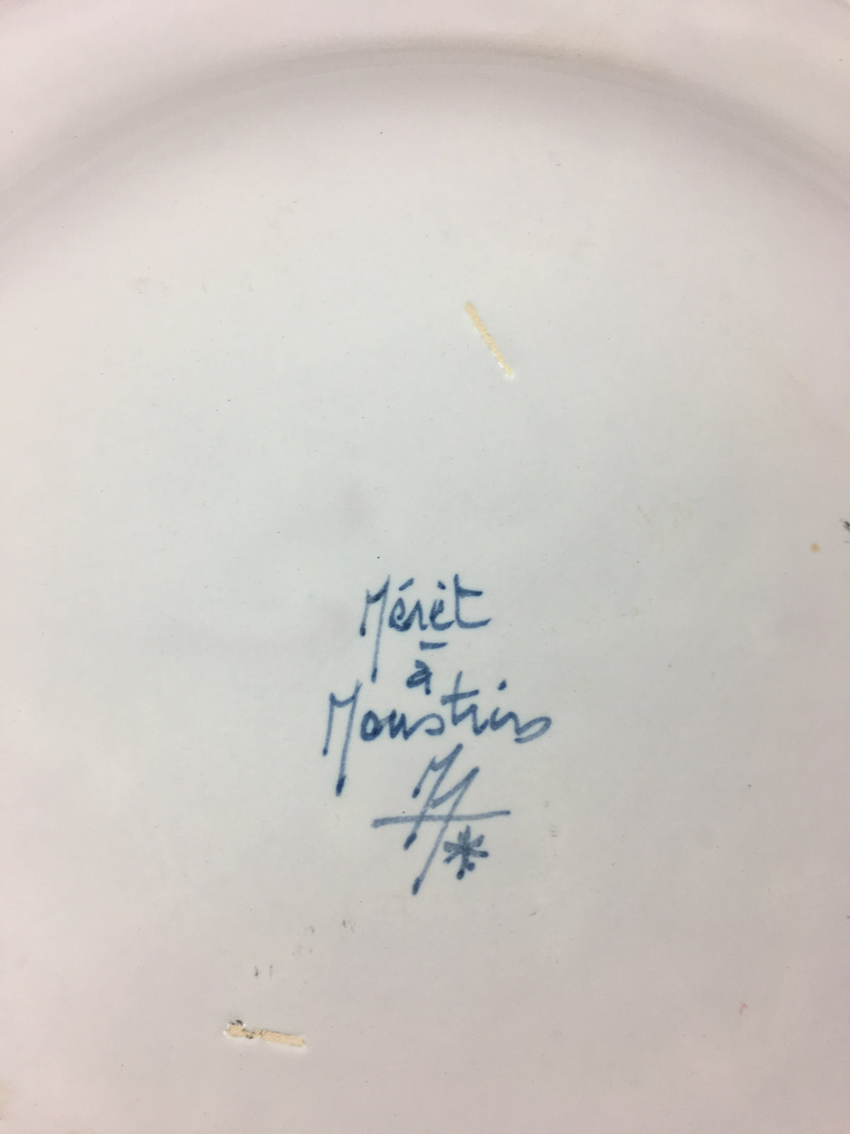 French Hand Painted Porcelain Plate Ceremonial Masonic Plate from Moustiers — detail 3