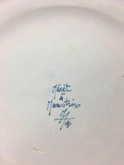 French Hand Painted Porcelain Plate Ceremonial Masonic Plate from Moustiers — detail 3