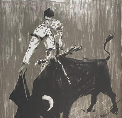 Black and White Lithograph by Jorge Fernando Castillo Titled "Ayudado por Abajo" — detail 6