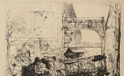 French Engraving Issued By The Louvre Museum "Matinee Avenue de Clichy" Framed — detail 2