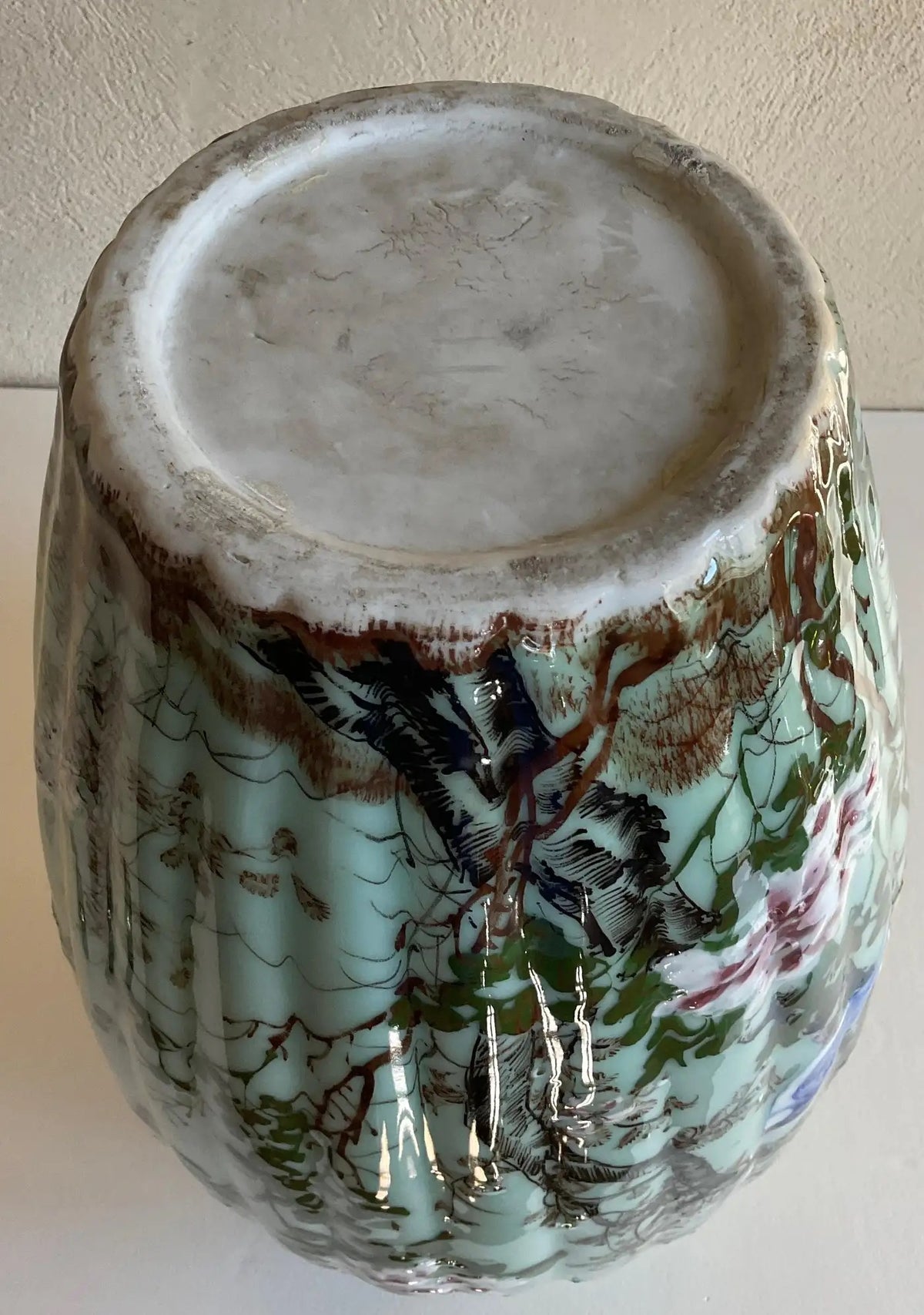 Meiji Period High Relief Porcelain Celadon Vase, circa 1900 — detail 5