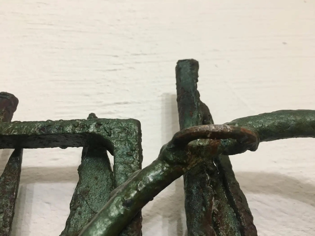 Seascape Themed Iron Sculpture Signed A. Melia, Architectural Wall Art — detail 5