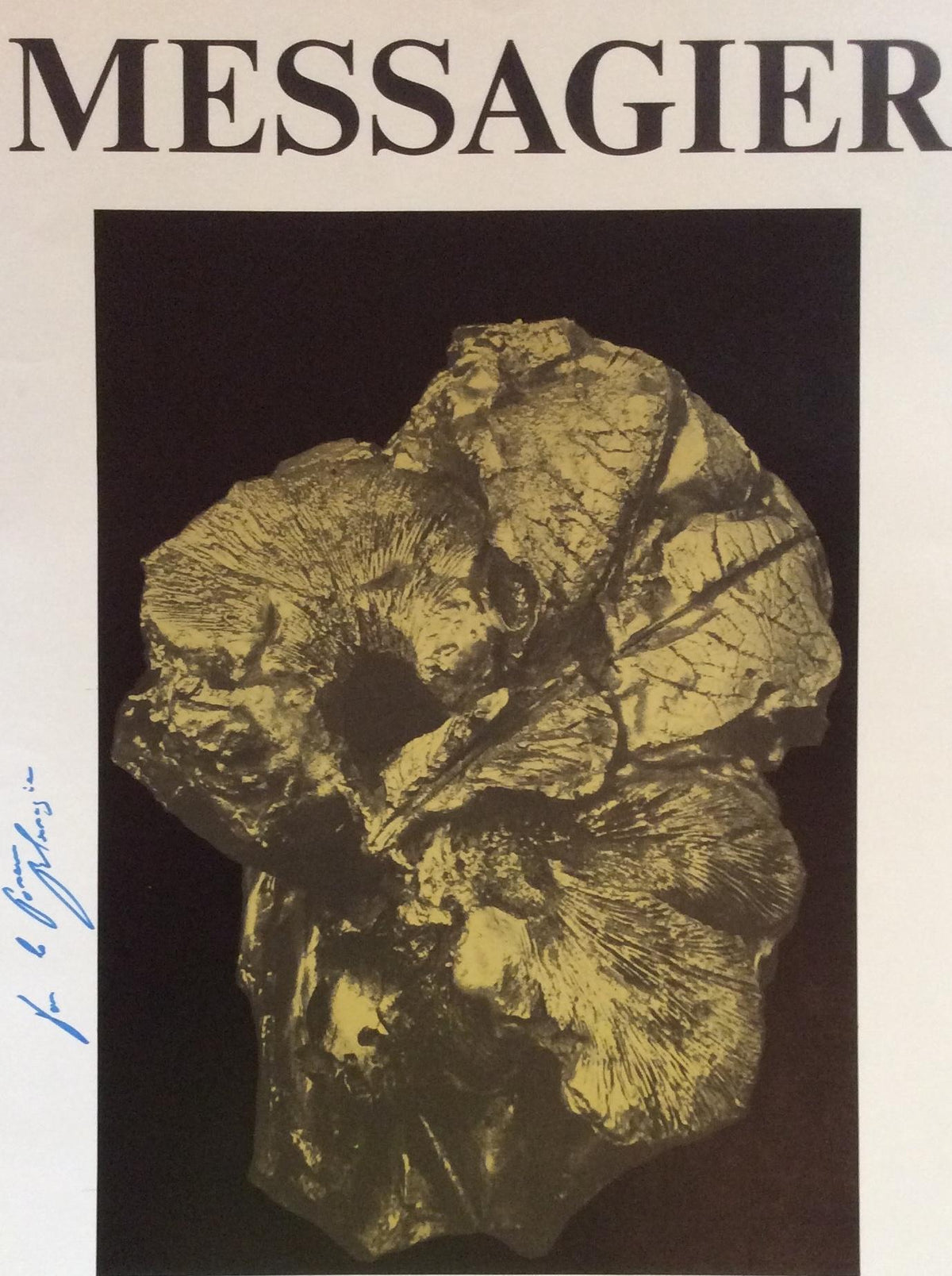 French Poster Signed by Jean Messagier, 1975 depicting Bronze Sculptures — detail 3