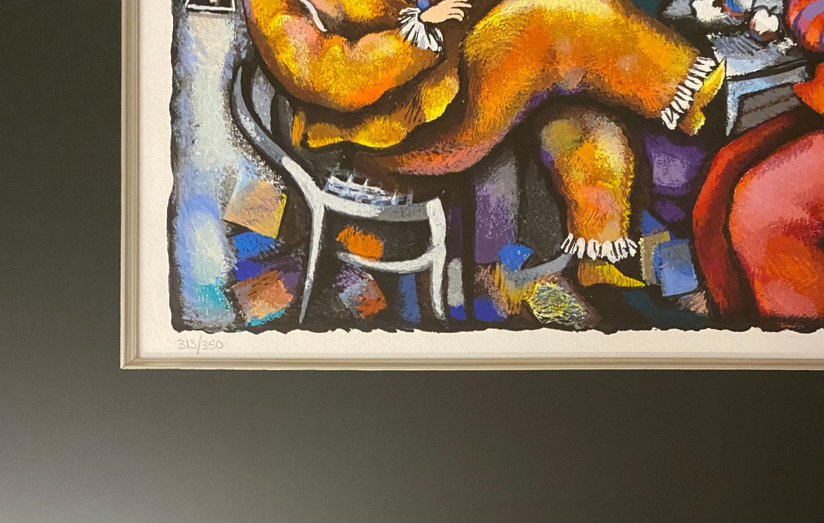 Michael Kachan Color Lithograph depicts Music and Happy Hour — detail 3