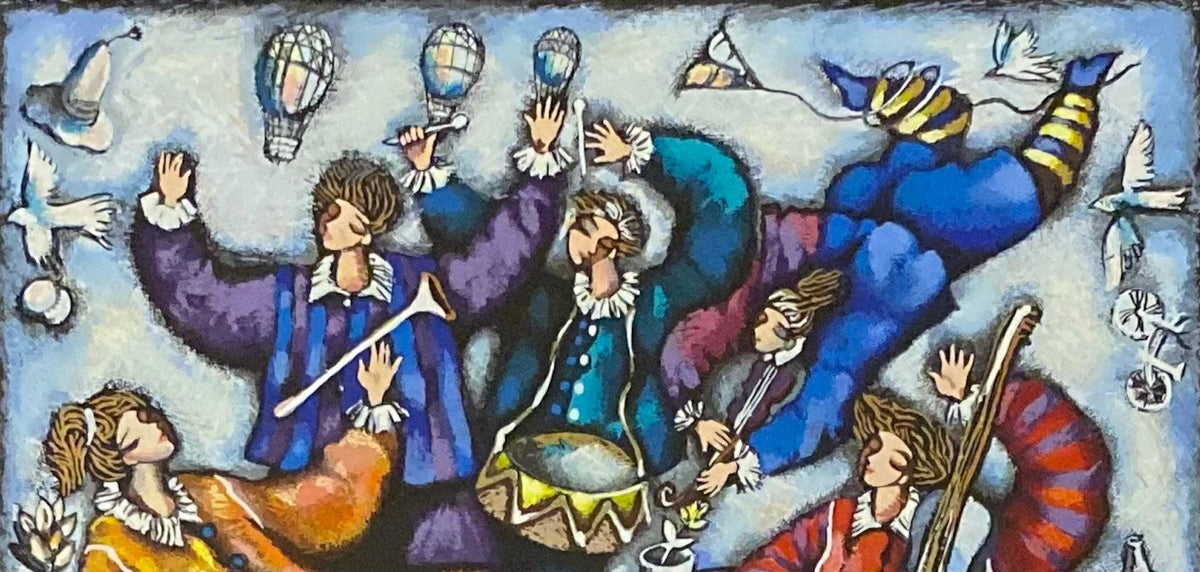 Michael Kachan Color Lithograph depicts Music and Happy Hour — detail 5