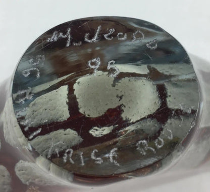 Biot Pottery Jean-Claude Novaro Style Art Glass Stem Vase Signed Michele Luzoro — detail 4