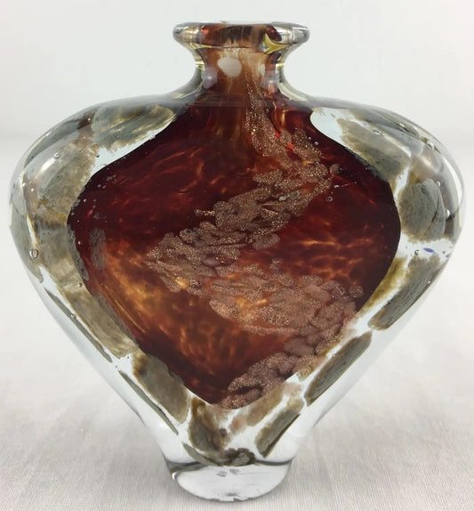 Biot Pottery Jean-Claude Novaro Style Art Glass Stem Vase Signed Michele Luzoro