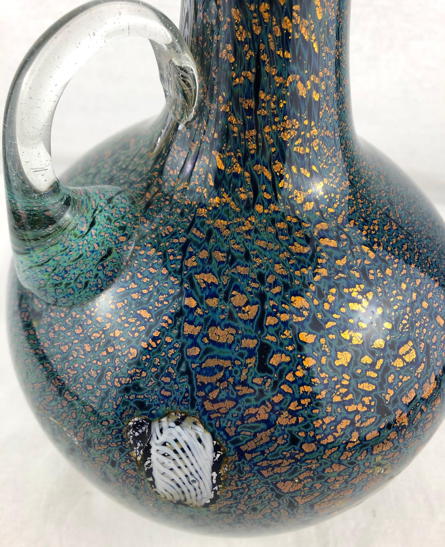 Biot Pottery Jean-Claude Novarro Style Art Glass Stem Vase by Michèle Luzoro — detail 3