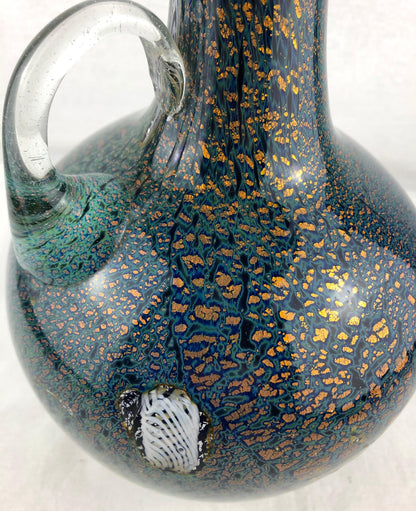 Biot Pottery Jean-Claude Novarro Style Art Glass Stem Vase by Michèle Luzoro — detail 3