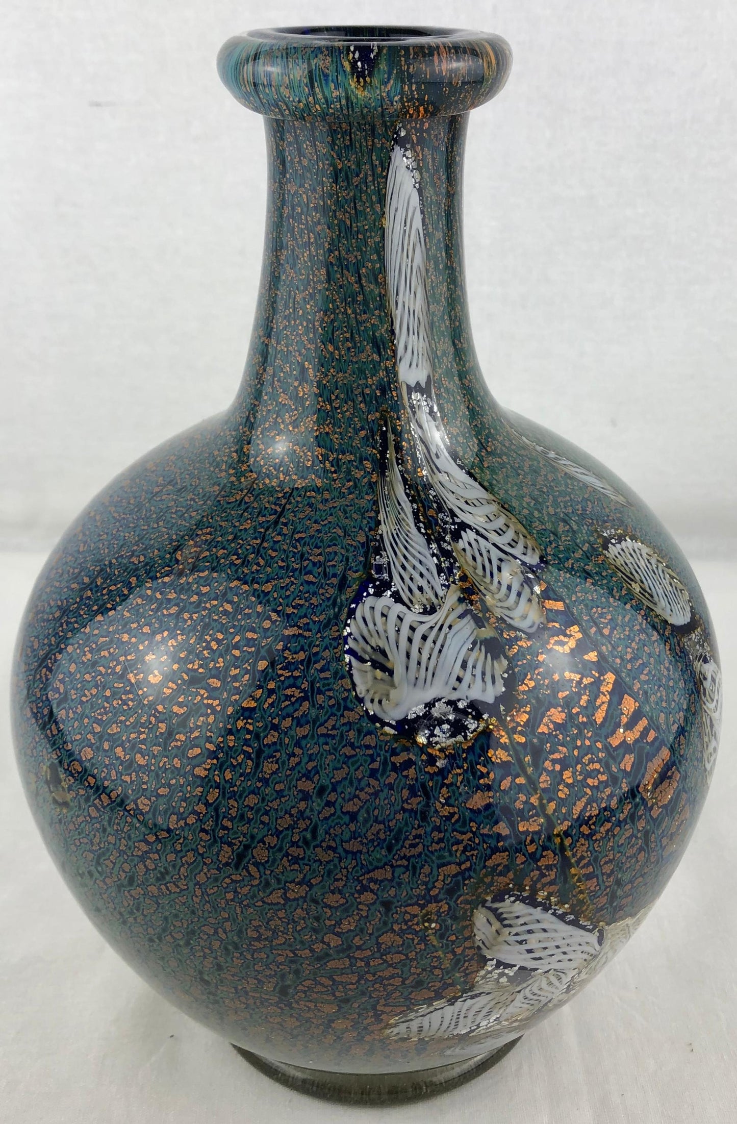 Biot Pottery Jean-Claude Novarro Style Art Glass Stem Vase by Michèle Luzoro — detail 5