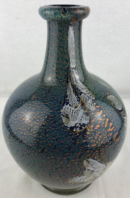 Biot Pottery Jean-Claude Novarro Style Art Glass Stem Vase by Michèle Luzoro — detail 5