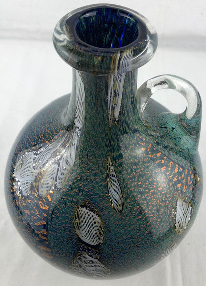 Biot Pottery Jean-Claude Novarro Style Art Glass Stem Vase by Michèle Luzoro — detail 6