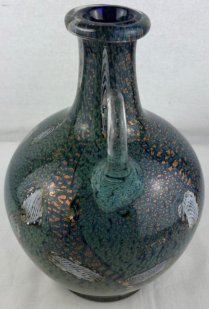 Biot Pottery Jean-Claude Novarro Style Art Glass Stem Vase by Michèle Luzoro — detail 7