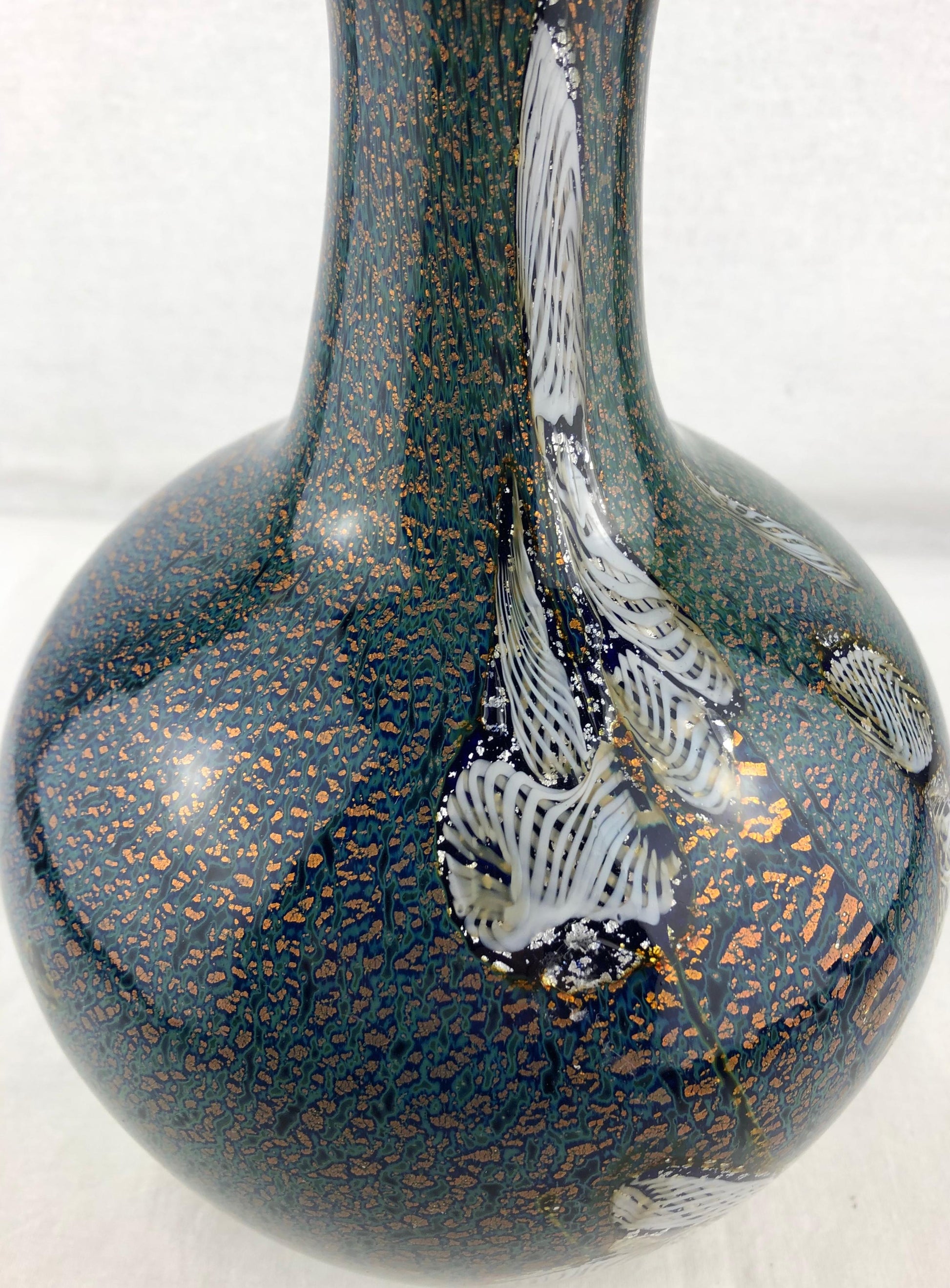 Biot Pottery Jean-Claude Novarro Style Art Glass Stem Vase by Michèle Luzoro — detail 8