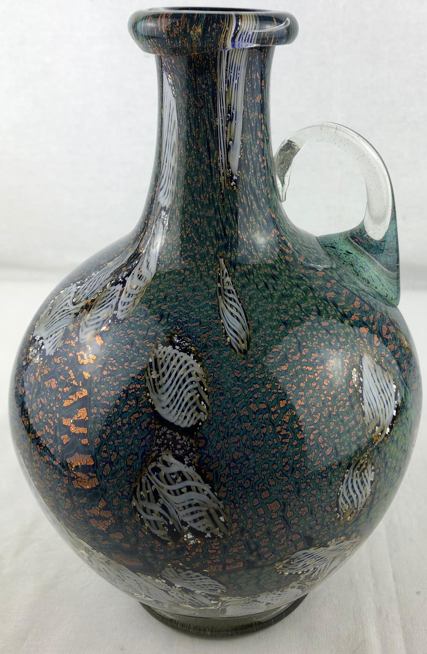 Biot Pottery Jean-Claude Novarro Style Art Glass Stem Vase by Michèle Luzoro — detail 9