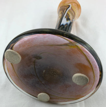 Biot Pottery Jean-Claude Novaro Style Art Glass Stem Vase by Michele Luzoro — detail 5
