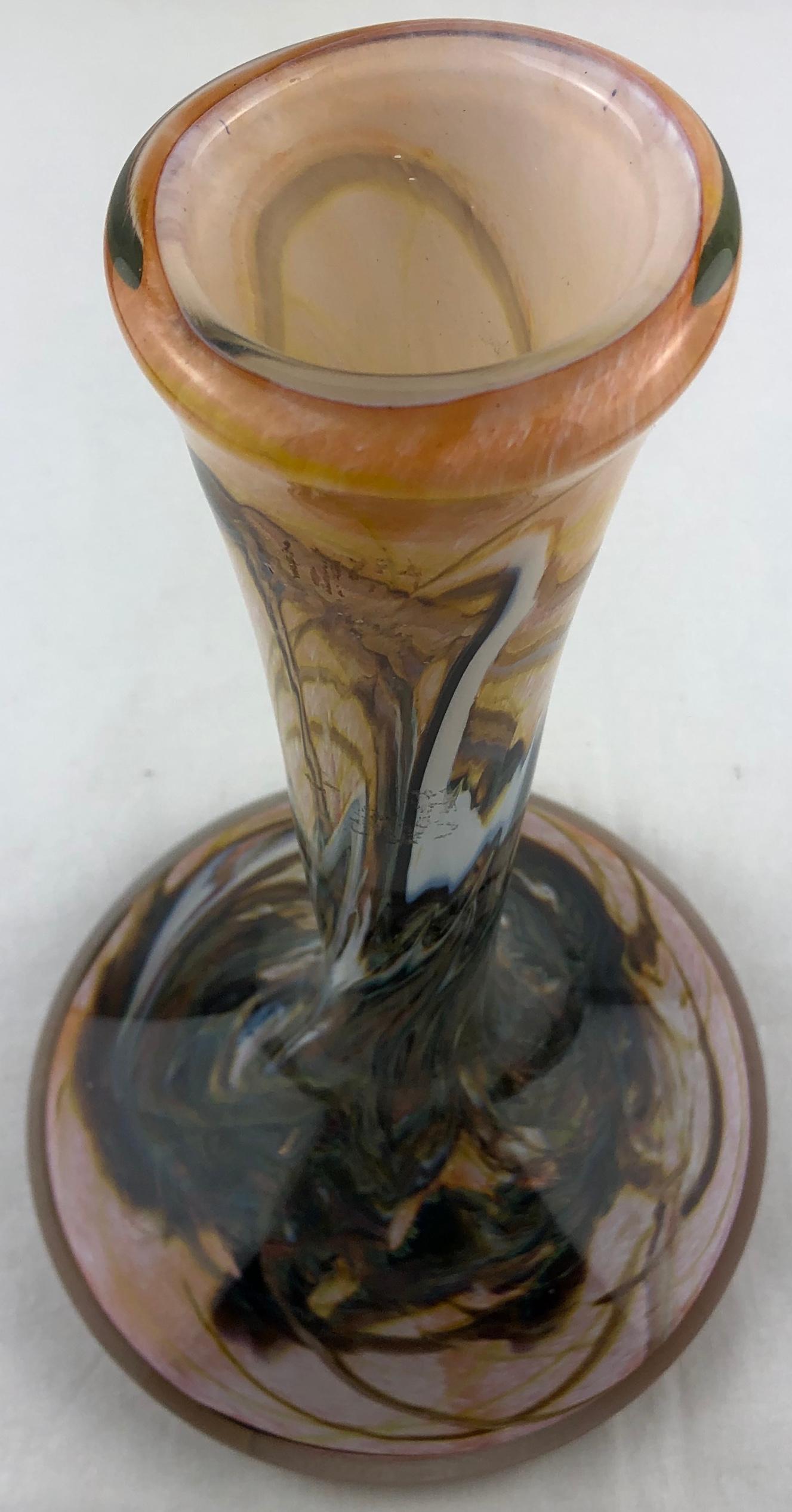 Biot Pottery Jean-Claude Novaro Style Art Glass Stem Vase by Michele Luzoro — detail 7