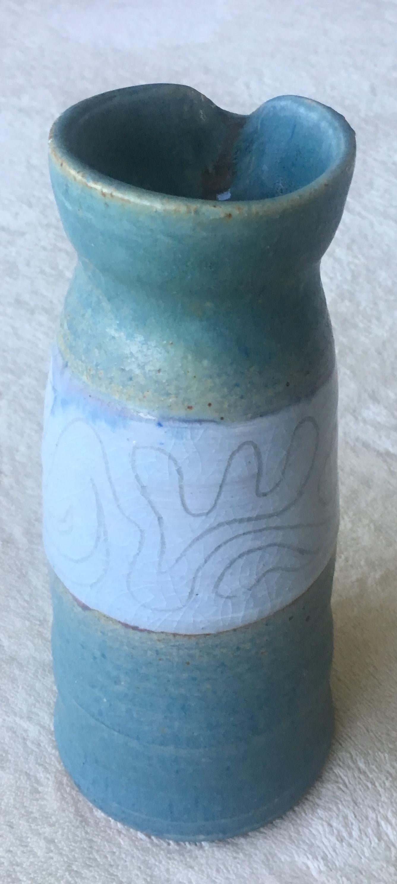 American Midcentury Studio Pottery Vase, Signed — detail 4