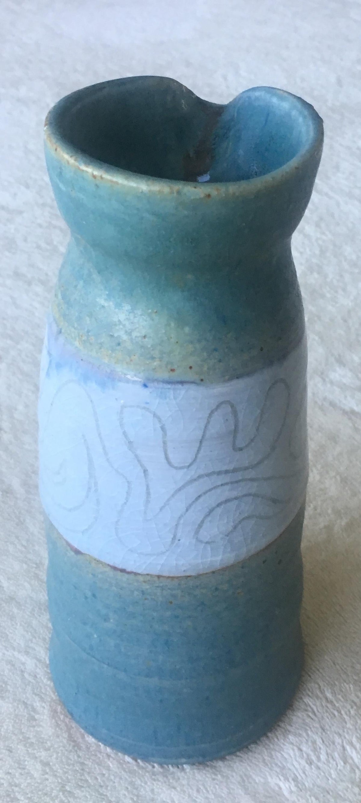 American Midcentury Studio Pottery Vase, Signed — detail 4
