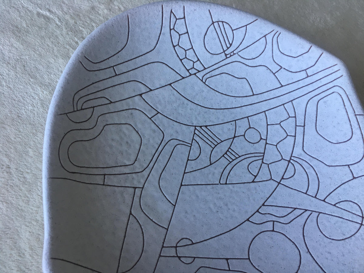 Midcentury Studio Pottery Bowl or Vide Poche, Signed — detail 8