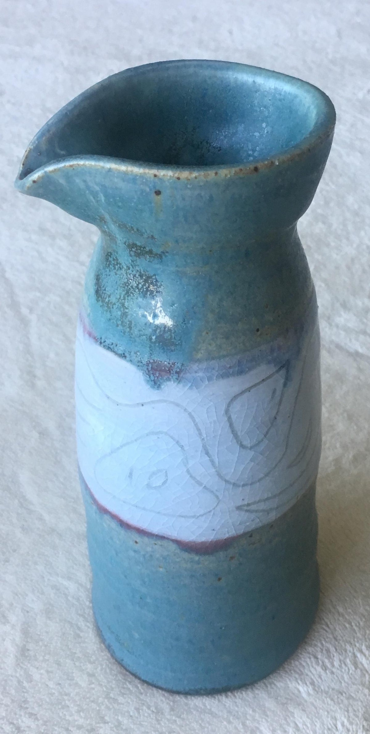 American Midcentury Studio Pottery Vase, Signed — detail 2