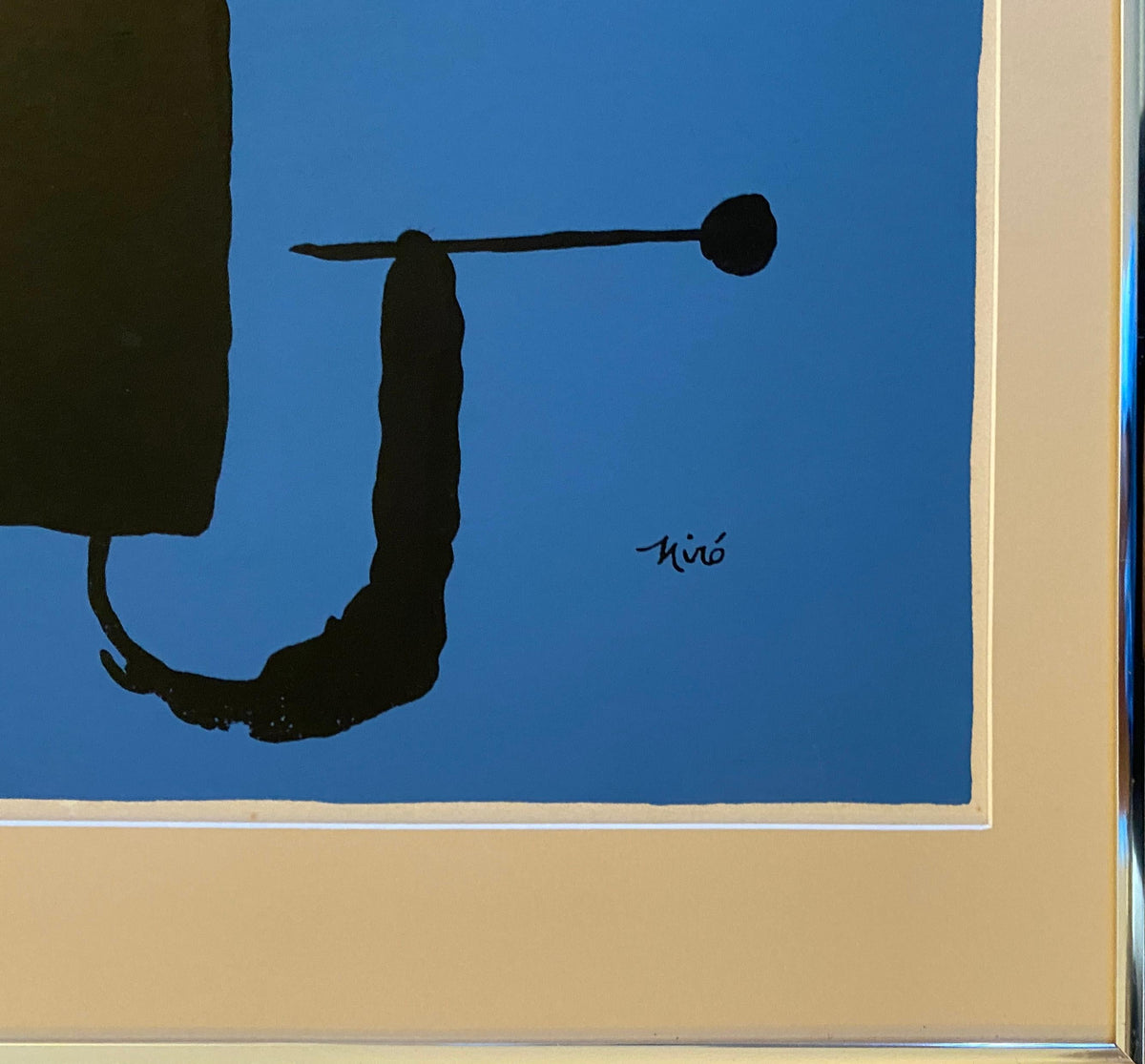 Antique Silk Screen Print of Miro's Personage, Vintage, Signed, Joan Miró (After) — detail 5