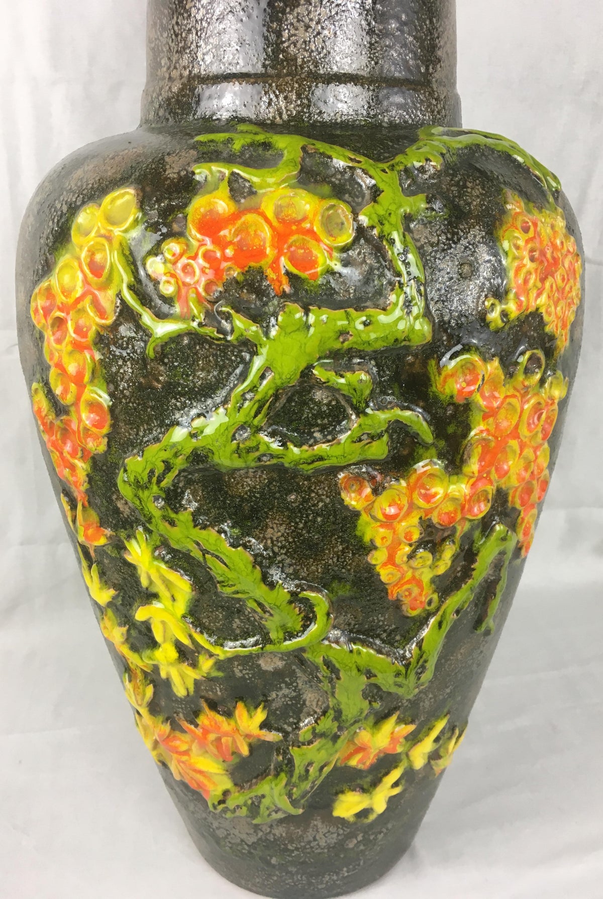 Large Mid Century West Germany Ceramic Vase or Centerpiece — detail 9