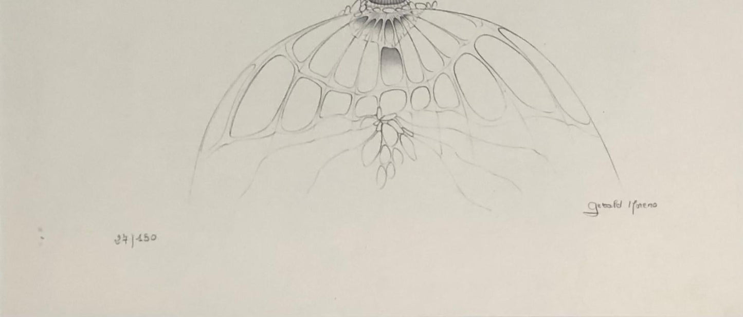 Dali Inspired Surrealist Black and White Lithograph by Gerald Moreno — detail 5