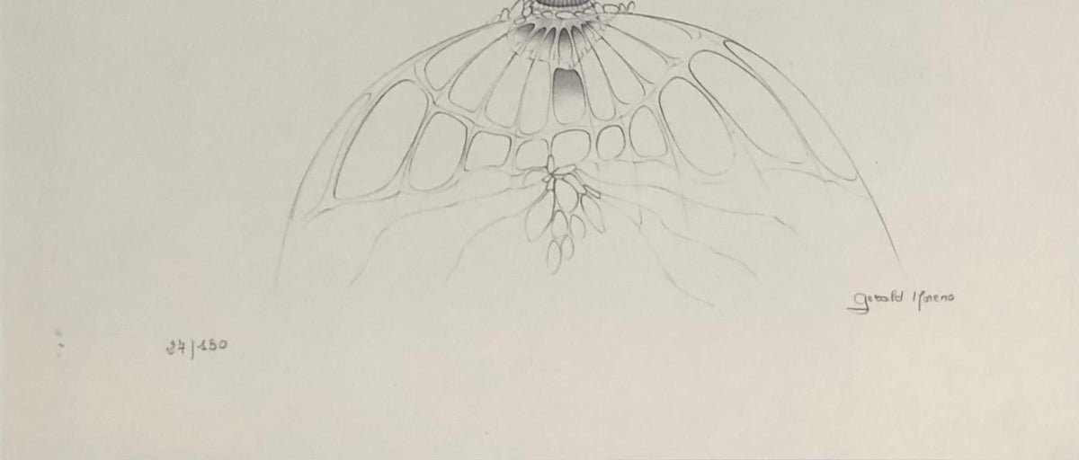 Dali Inspired Surrealist Black and White Lithograph by Gerald Moreno — detail 5