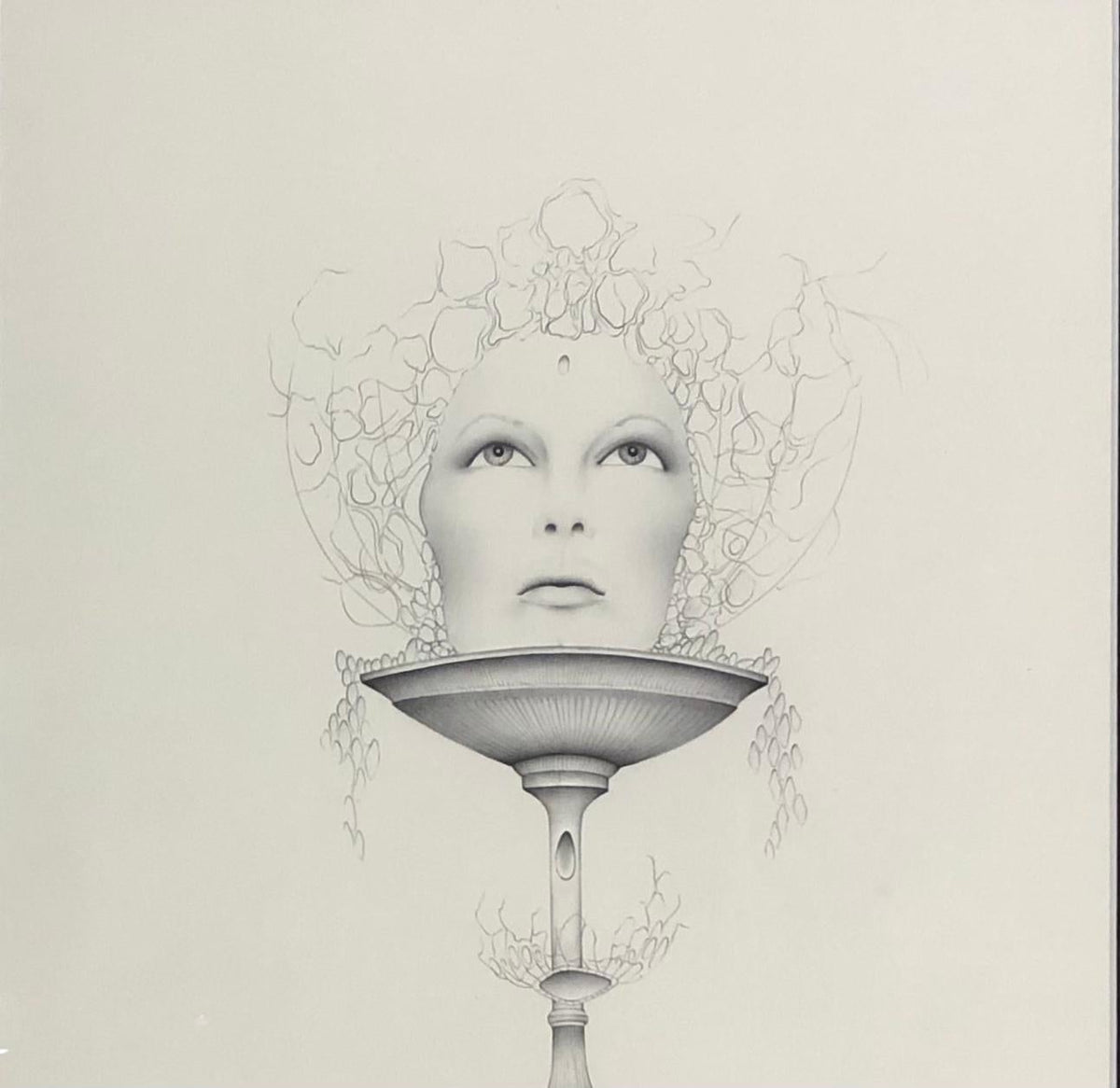 Dali Inspired Surrealist Black and White Lithograph by Gerald Moreno — detail 4