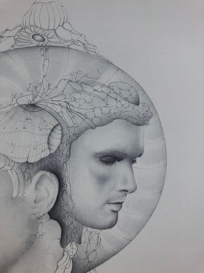 French Surrealist Lithograph Signed Gerald Moreno in the Manner of Salvador Dali — detail 4