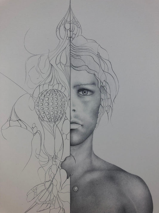 Modern Figurative Art, Dali Inspired Surrealist Drawing by Gerald Moreno — detail 2