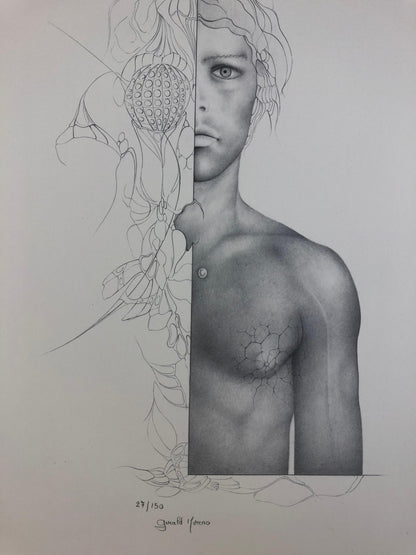 Modern Figurative Art, Dali Inspired Surrealist Drawing by Gerald Moreno — detail 3