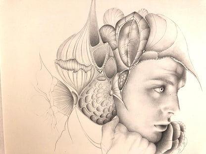 Dali Inspired French Surrealist Drawing by Gerald Moreno, Signed — detail 6