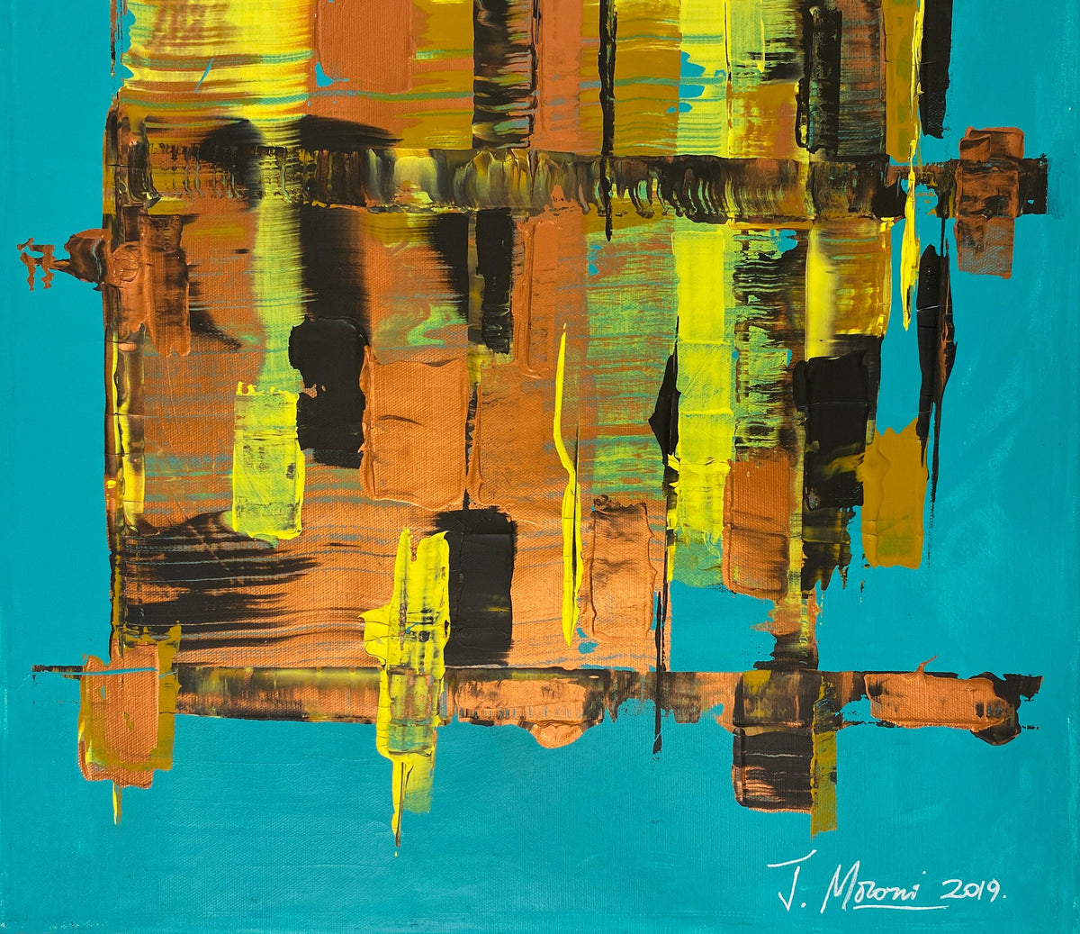 Modern Abstract Painting on Canvas, Signed, 21st Century, France — detail 5
