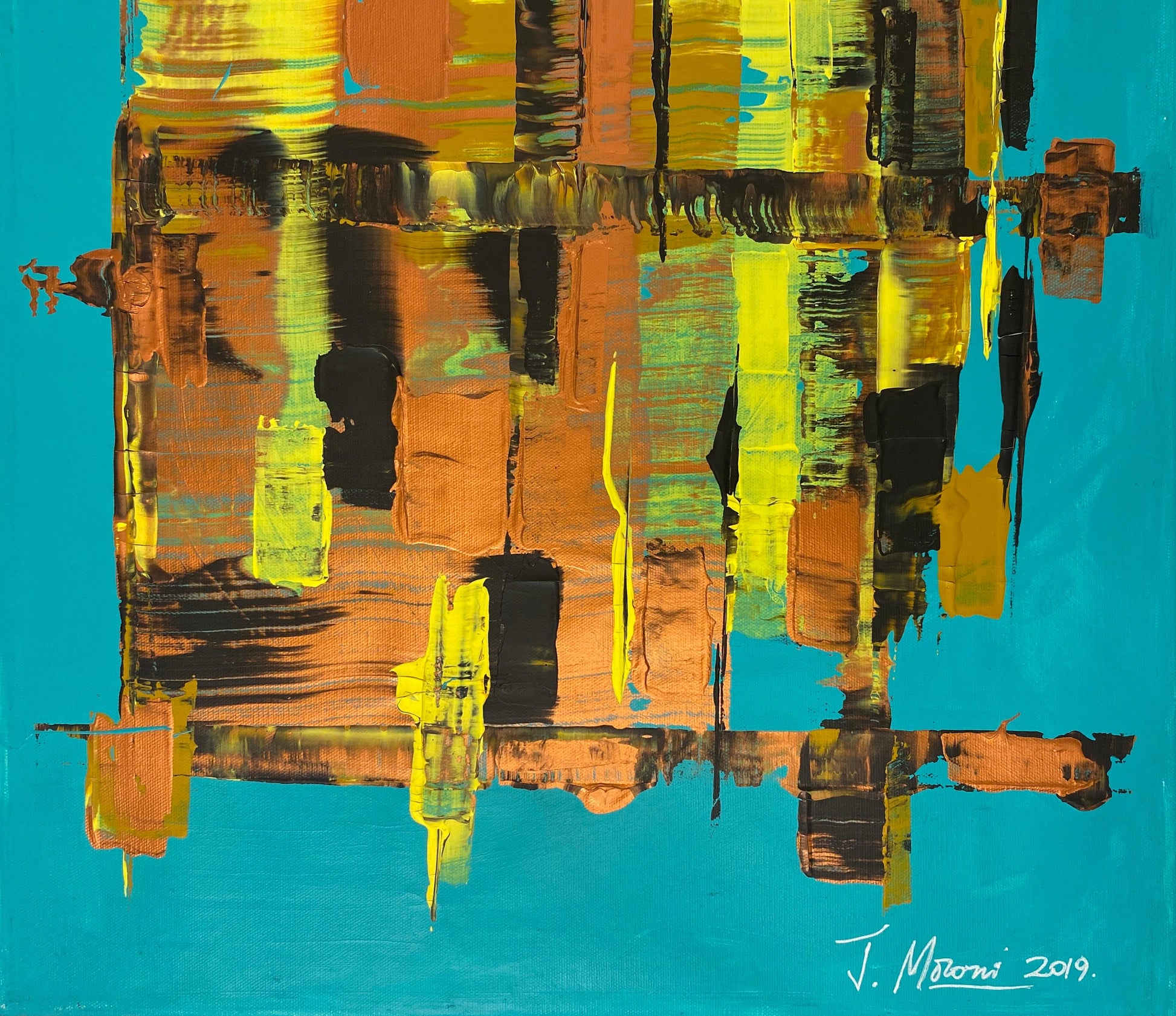 Modern Abstract Painting on Canvas, Signed, 21st Century, France — detail 5
