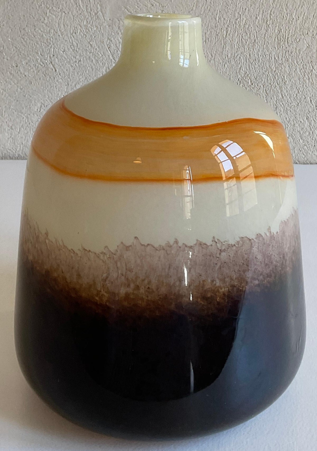 Murano Round Multi-Colored Art Glass Flower Vase — detail 3