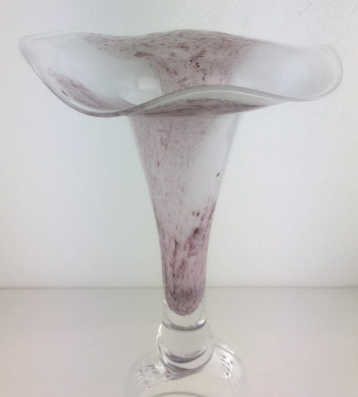 Handblown Tall Glass Centerpiece Epergne from Biot France — detail 2