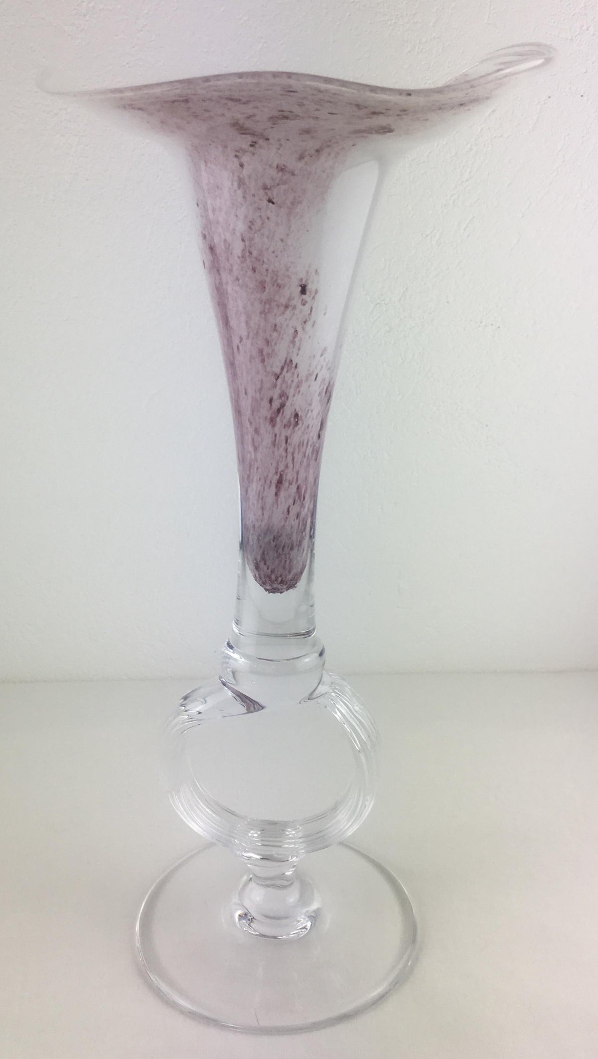 Handblown Tall Glass Centerpiece Epergne from Biot France — detail 3