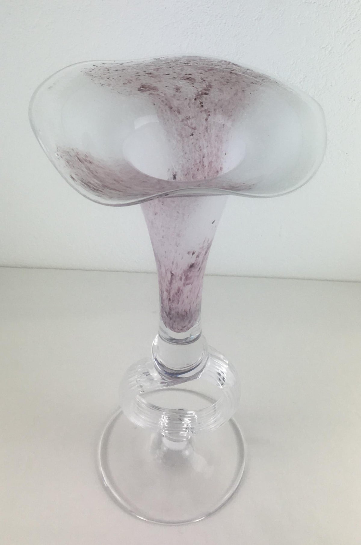 Handblown Tall Glass Centerpiece Epergne from Biot France — detail 4