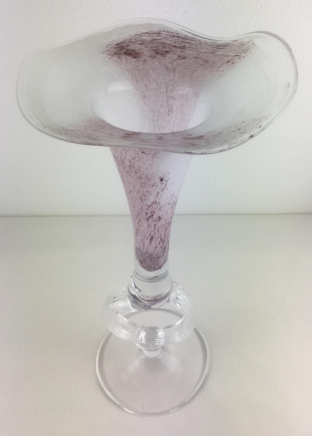 Handblown Tall Glass Centerpiece Epergne from Biot France — detail 5