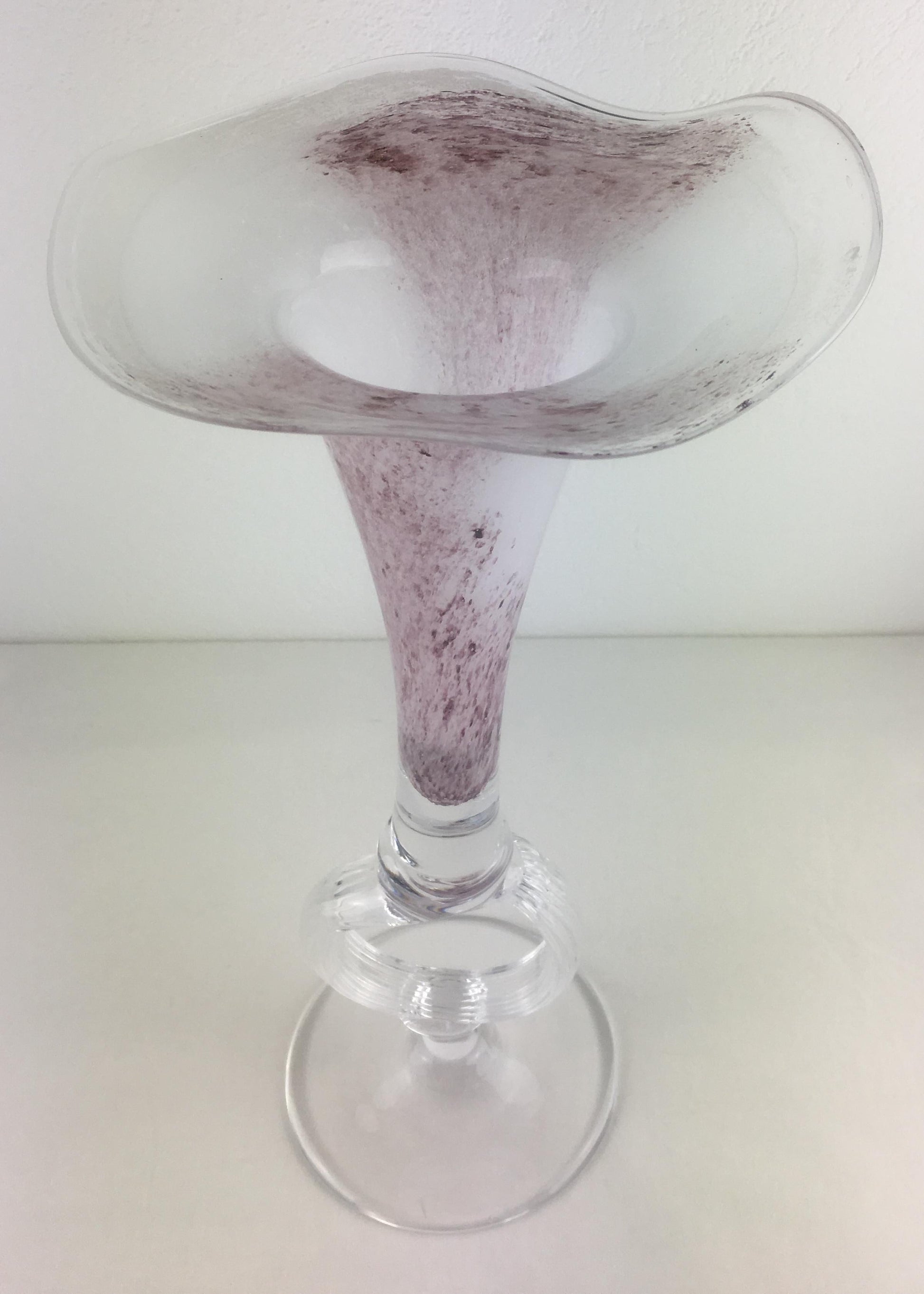 Handblown Tall Glass Centerpiece Epergne from Biot France — detail 5