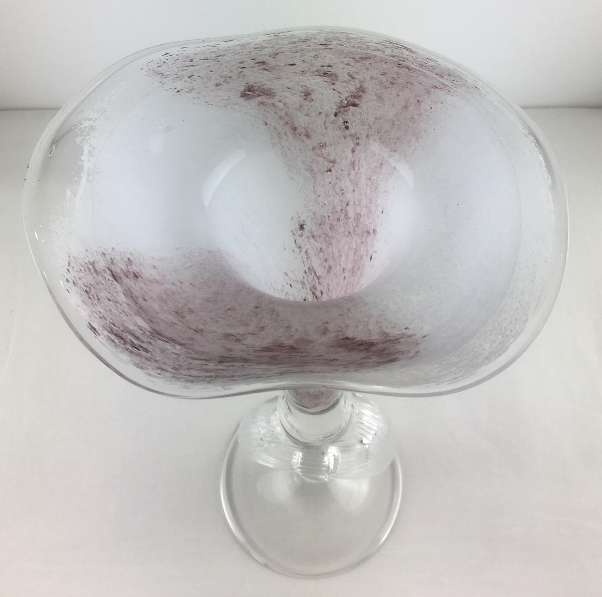 Handblown Tall Glass Centerpiece Epergne from Biot France — detail 6