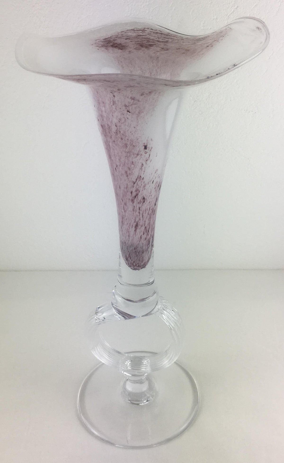 Handblown Tall Glass Centerpiece Epergne from Biot France — detail 8