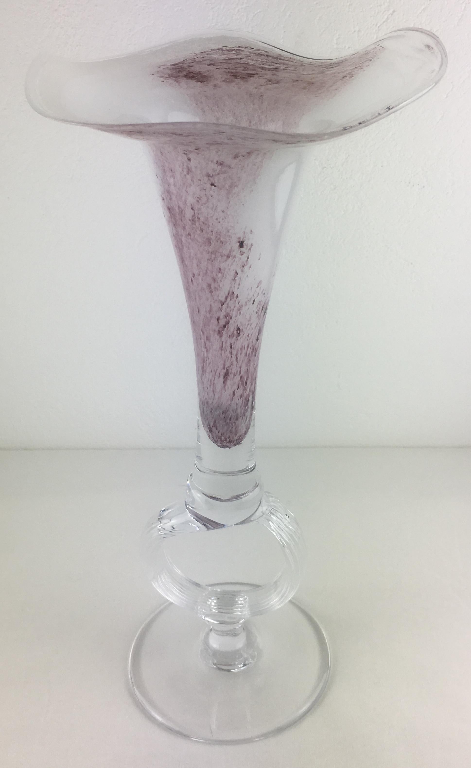 Handblown Tall Glass Centerpiece Epergne from Biot France — detail 8