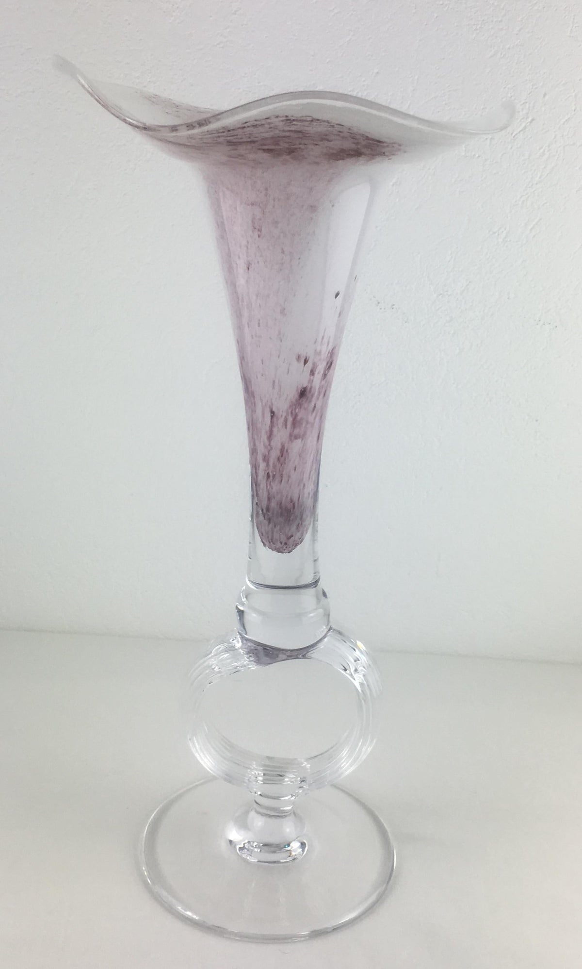 Handblown Tall Glass Centerpiece Epergne from Biot France — detail 9