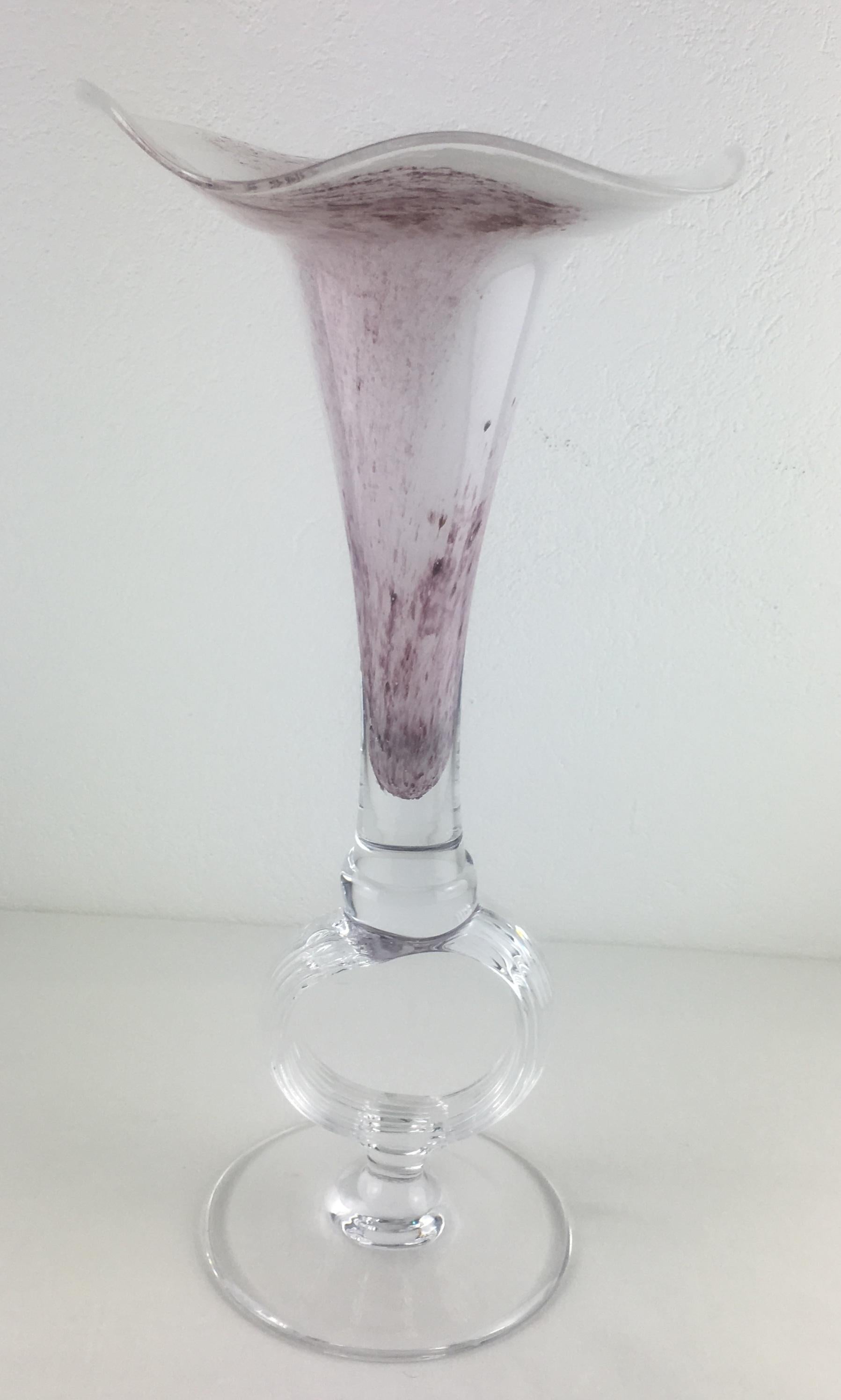 Handblown Tall Glass Centerpiece Epergne from Biot France — detail 9